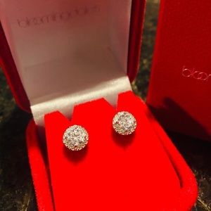 Brand new Bloomingdales cz round earrings